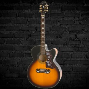 Epiphone J-200EC Studio Acoustic-Electric Guitar- Vintage Sunburst
